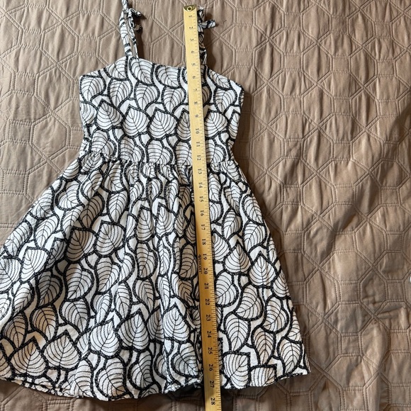 Janie & Jack Girls Sz 8 Black & White Embroidered Leaf Sleeveless Lined Dress - Picture 11 of 11